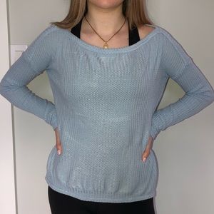 Blue Waffle Hollister Knit